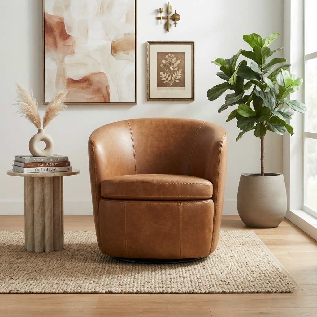 Black Friday & Cyber Monday Alert: Barrel Chairs That Punch Way Above Their Price Tag 5 italian leather swivel barrel chair