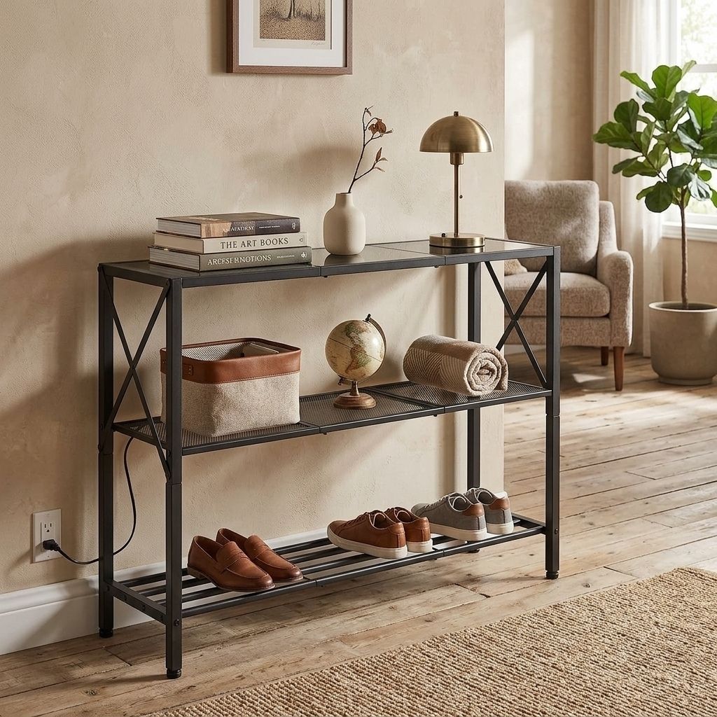 console table black metal