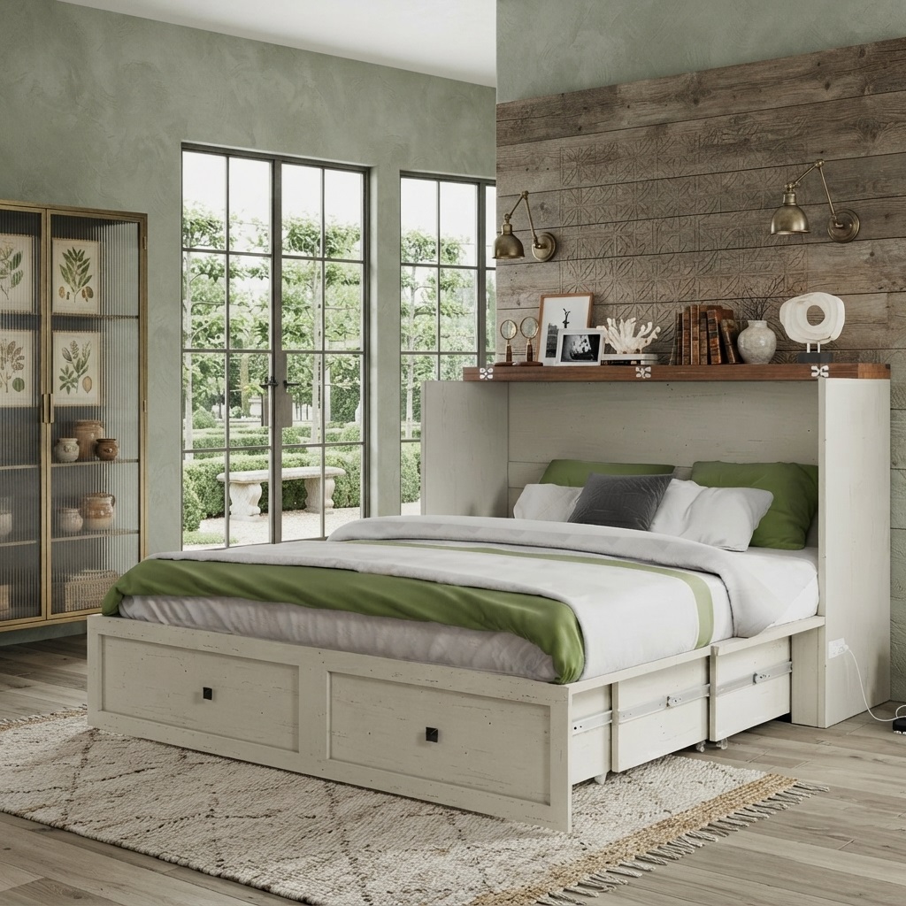 Horizontal Murphy Beds: Black Friday Deals And Buying Guide 2 farmhouse murphy bed with storage
