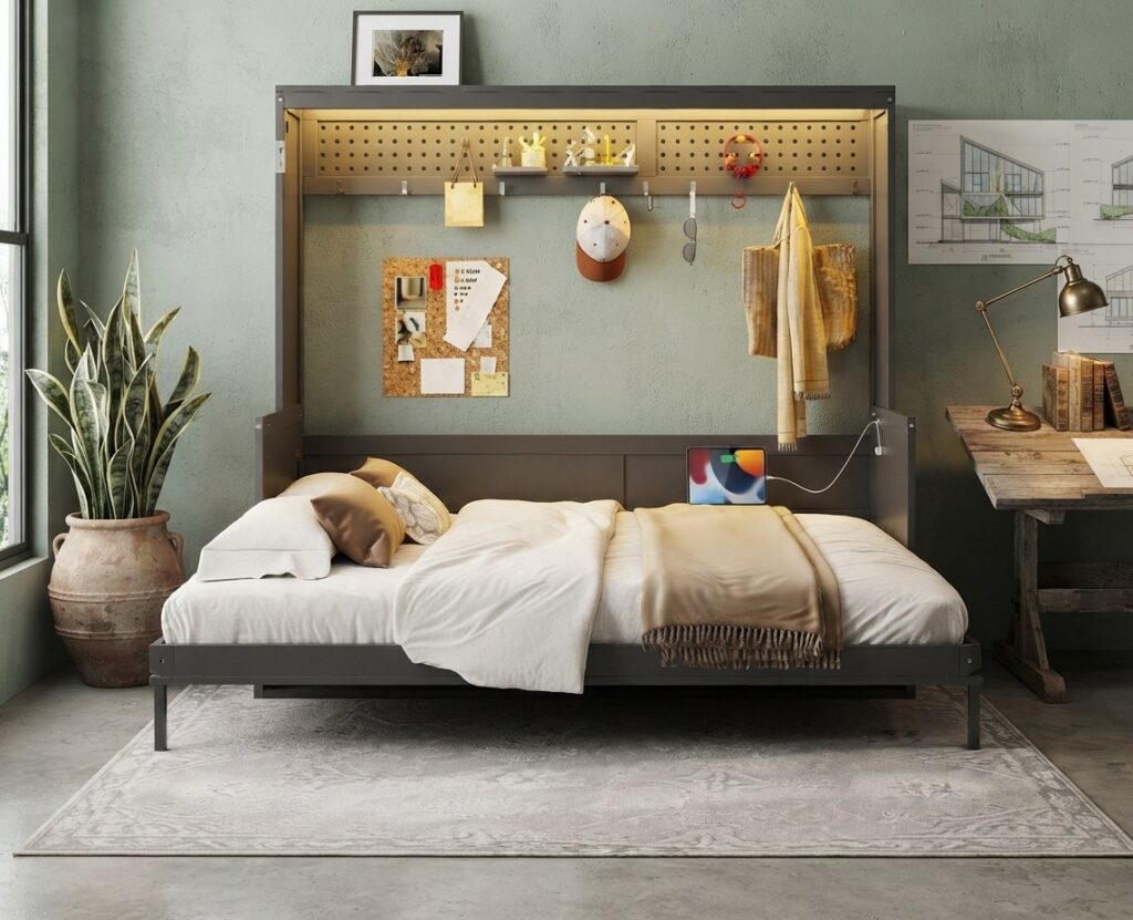 Horizontal Murphy Beds: Black Friday Deals And Buying Guide 5 keiki queen size horizontal cabinet murphy bed