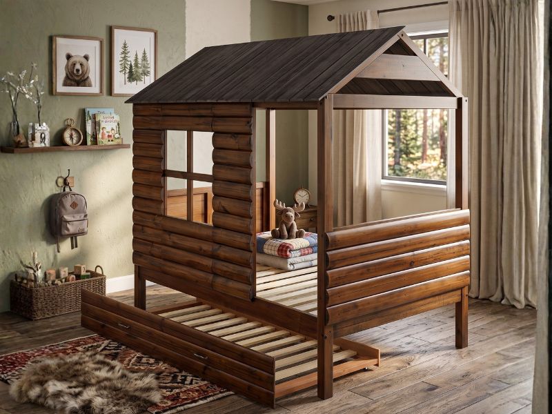 cabin bed for kids with storage
