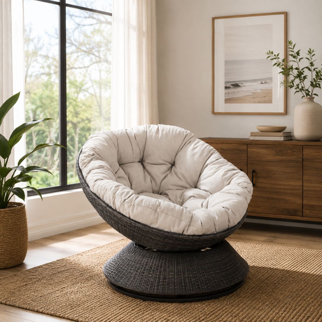 papasan swivel chair