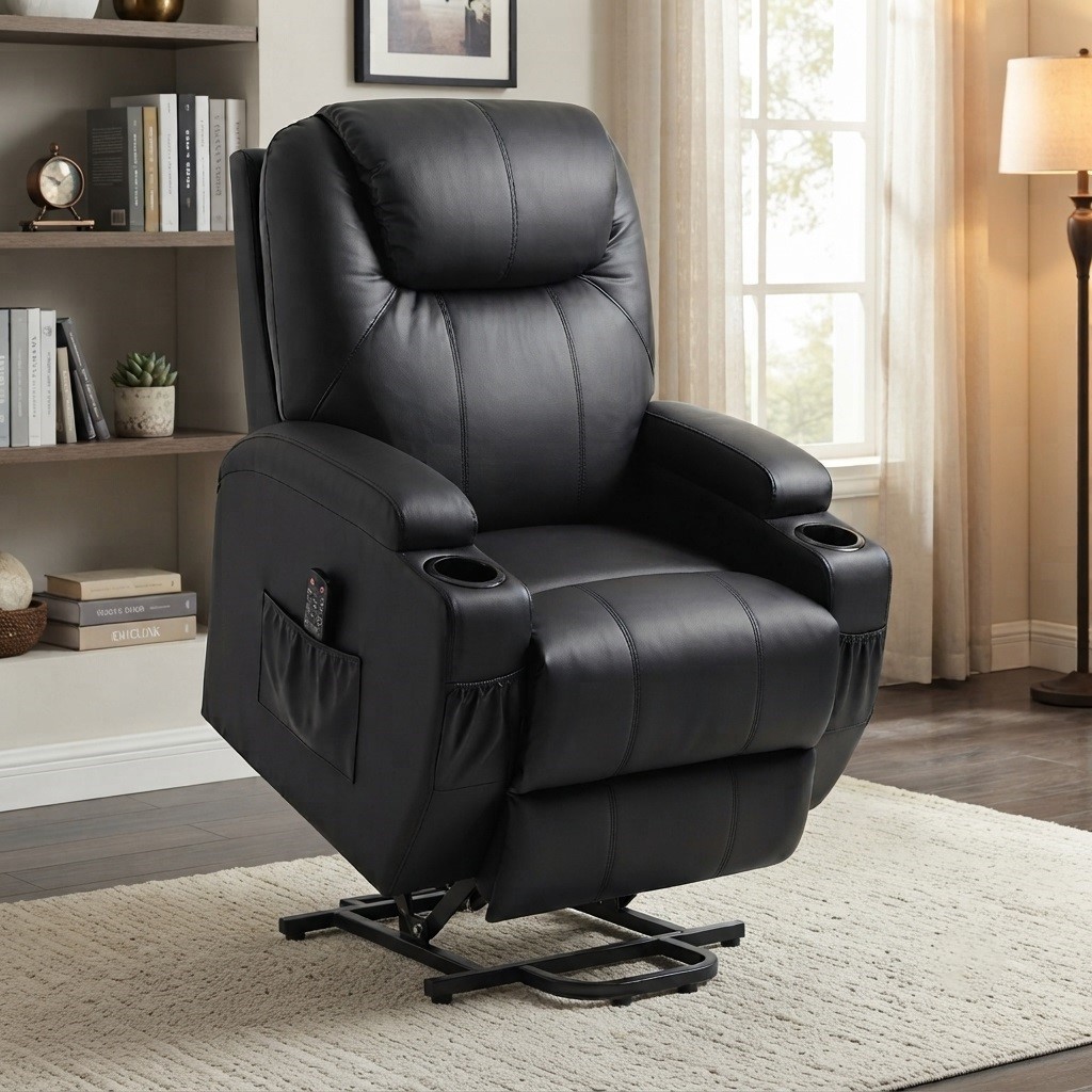 power lift recliner chair with extended footrest