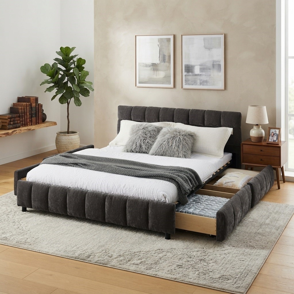 sleigh bed with storage