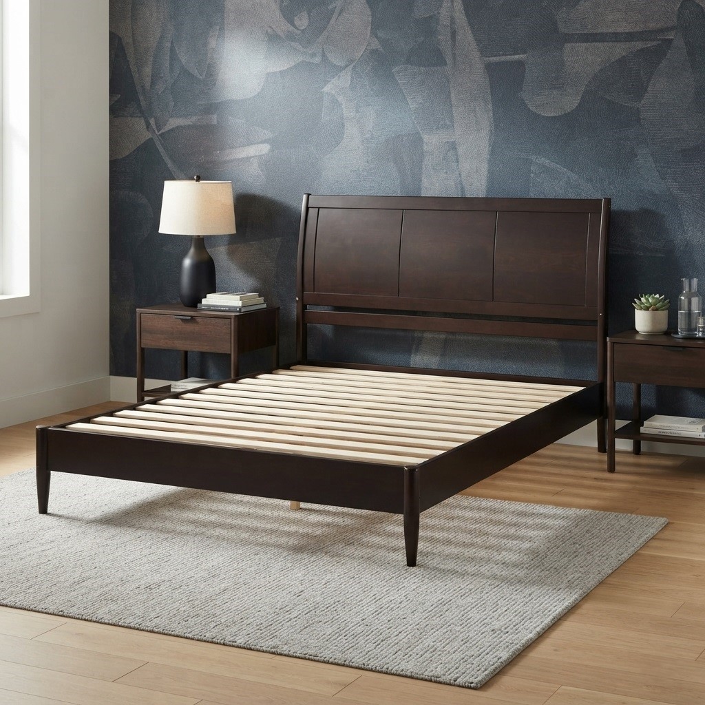 wood sleigh bed headboard
