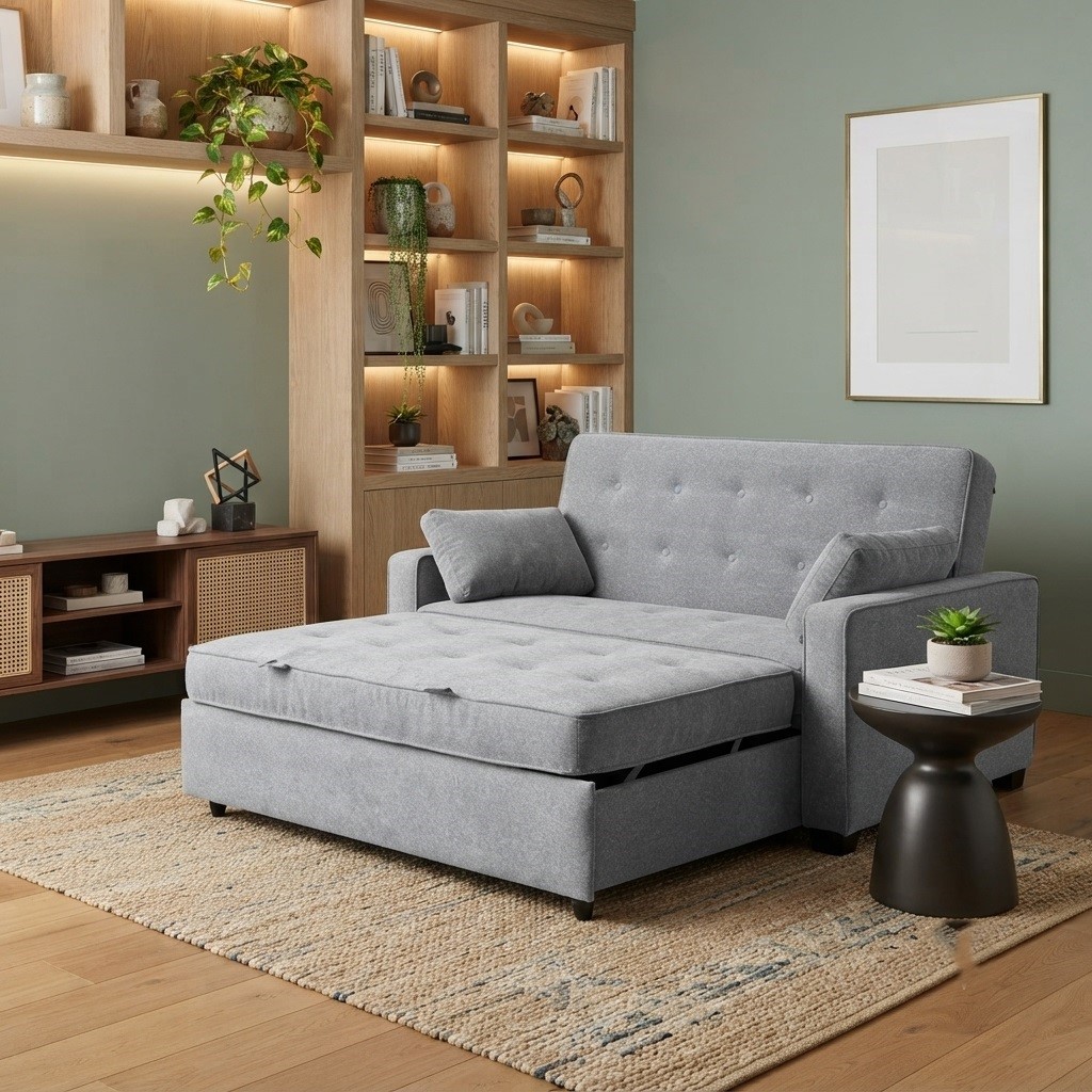 tufted sofa with pull out bed