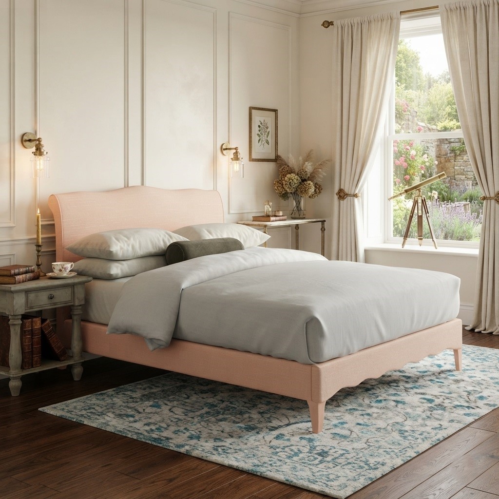 upholstered sleigh bed